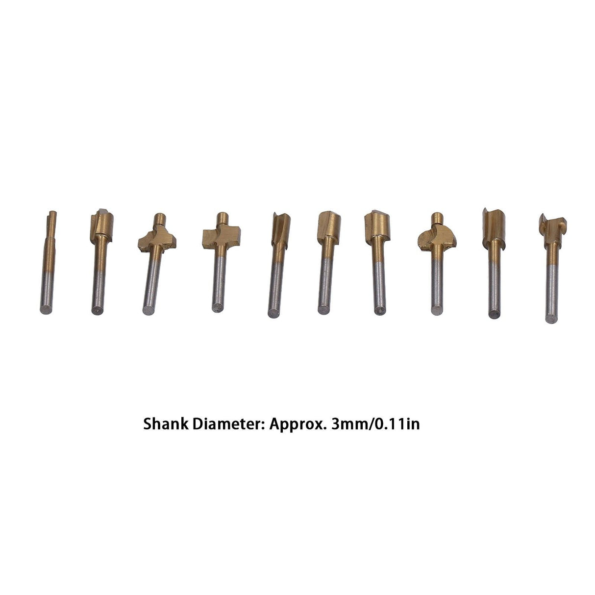10pcs Carpentry Router Bits Carbide Rotary Burr Set for DIY Woodworking Carving Engraving Drilling