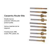 10pcs Carpentry Router Bits Carbide Rotary Burr Set for DIY Woodworking Carving Engraving Drilling - Extra Image