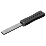 Knife Sharpener Double Sides Fan Shape Folding Mini Portable Whetstone for Outdoor Garden Farm Tools Sharpening - Front View