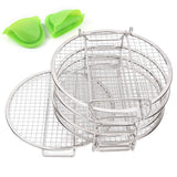 Stackable Dehydrator Rack Stainless Steel Drying Rack with Anti Scalding Gloves Fit for Ninja Foodi Fryer