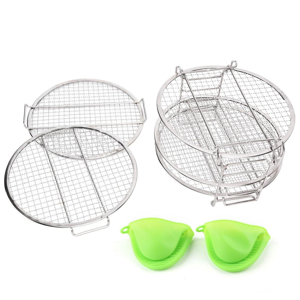 Stackable Dehydrator Rack Stainless Steel Drying Rack with Anti Scalding Gloves Fit for Ninja Foodi Fryer