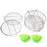 Stackable Dehydrator Rack Stainless Steel Drying Rack with Anti Scalding Gloves Fit for Ninja Foodi Fryer - Close-Up Angle