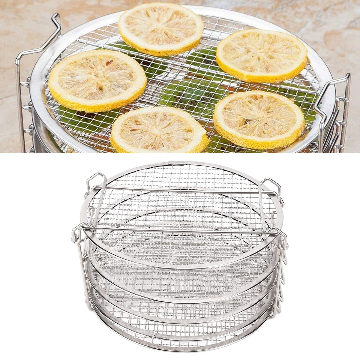 Stackable Dehydrator Rack Stainless Steel Drying Rack with Anti Scalding Gloves Fit for Ninja Foodi Fryer
