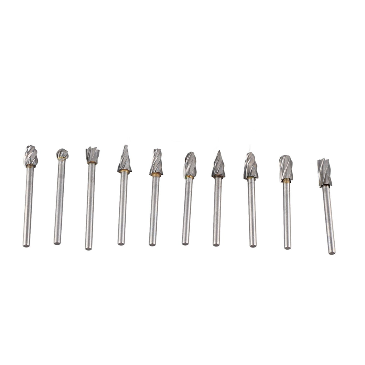 10Pcs Carbide Burr Set Alloy Tungsten Steel High Hardness Wide Application for Dremel Wood Carving Bits for Woodworking
