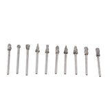 10Pcs Carbide Burr Set Alloy Tungsten Steel High Hardness Wide Application for Dremel Wood Carving Bits for Woodworking