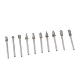 10Pcs Carbide Burr Set Alloy Tungsten Steel High Hardness Wide Application for Dremel Wood Carving Bits for Woodworking