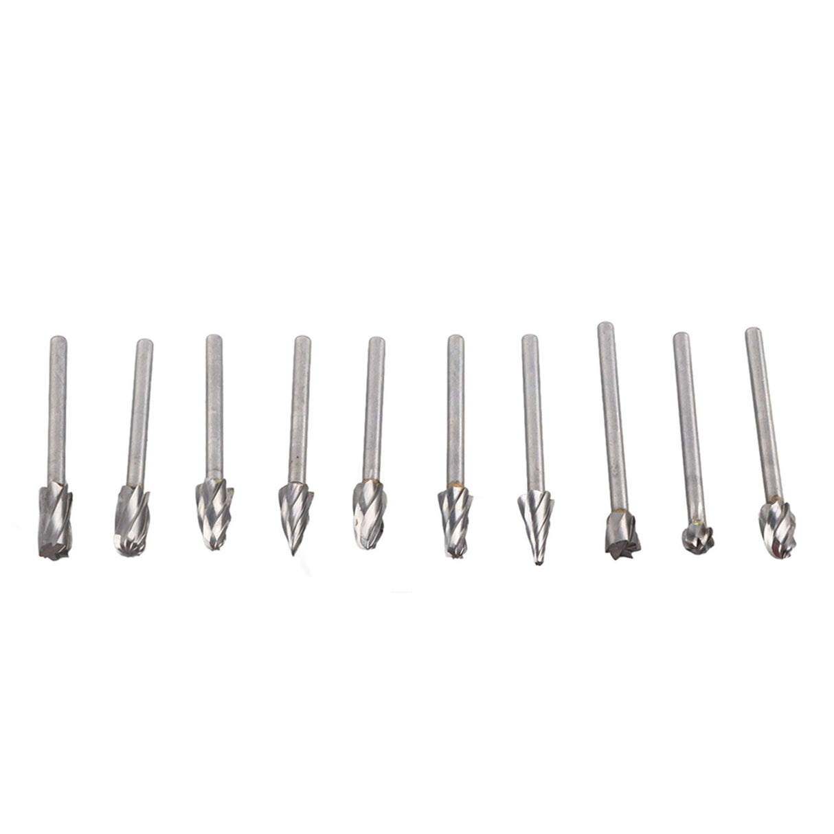 10Pcs Carbide Burr Set Alloy Tungsten Steel High Hardness Wide Application for Dremel Wood Carving Bits for Woodworking