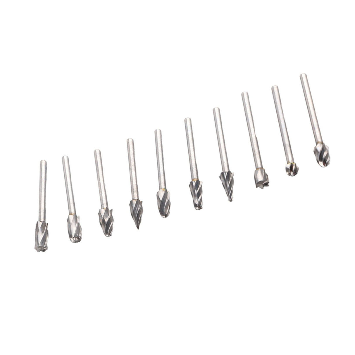 10Pcs Carbide Burr Set Alloy Tungsten Steel High Hardness Wide Application for Dremel Wood Carving Bits for Woodworking