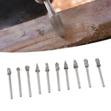 10Pcs Carbide Burr Set Alloy Tungsten Steel High Hardness Wide Application for Dremel Wood Carving Bits for Woodworking