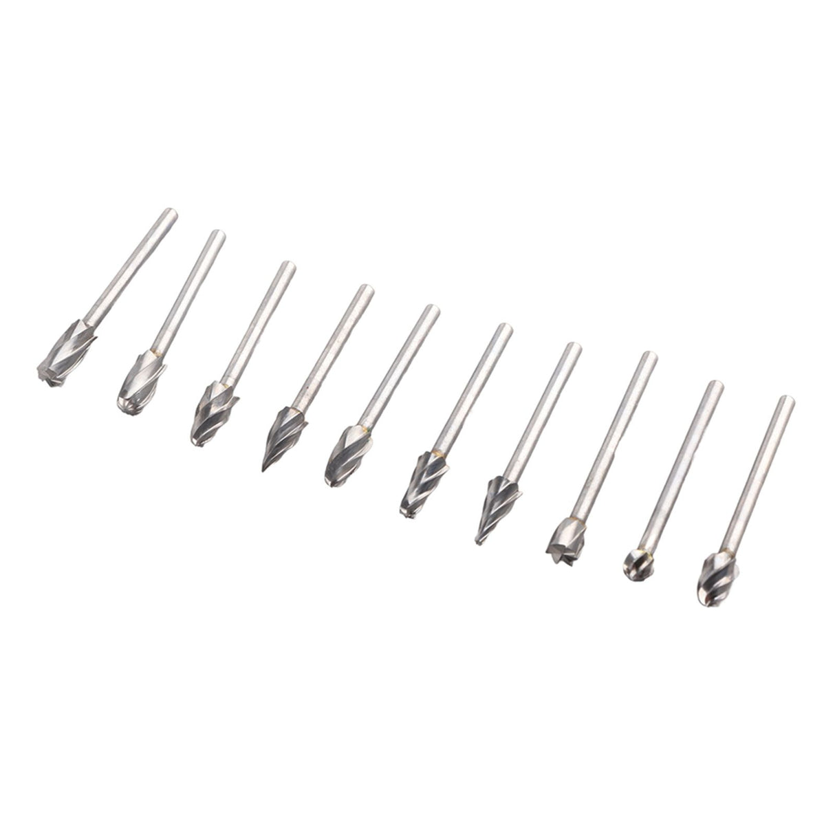 10Pcs Carbide Burr Set Alloy Tungsten Steel High Hardness Wide Application for Dremel Wood Carving Bits for Woodworking