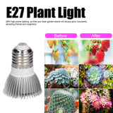LED Grow Light Bulb Full Spectrum 28 LED E27 Socket Plant Light Bulb for Indoor Plants
