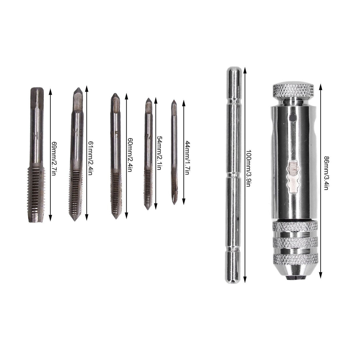 Ratchet Tap Wrench Rigid Hold 3 Positions Gear Box Adjustable Various Tap Sizes T Handle Tap Wrench for Faucet Reamer