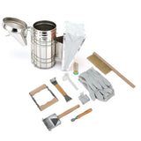 10Pcs/Set Beekeeping Kit Frame Grip Bee Brush Beehive Smoker Queen Bee Clip Wire Embedder Scraper Tools - Side View