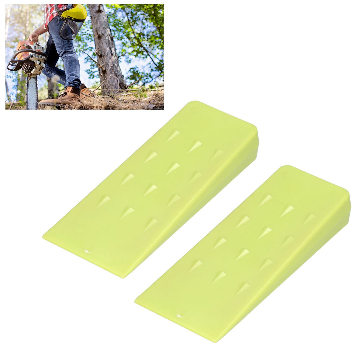2 Pcs Chainsaw Wedges 8 Inch Green Chainsaw Felling Cutting Wedges Log Splitter Wedges