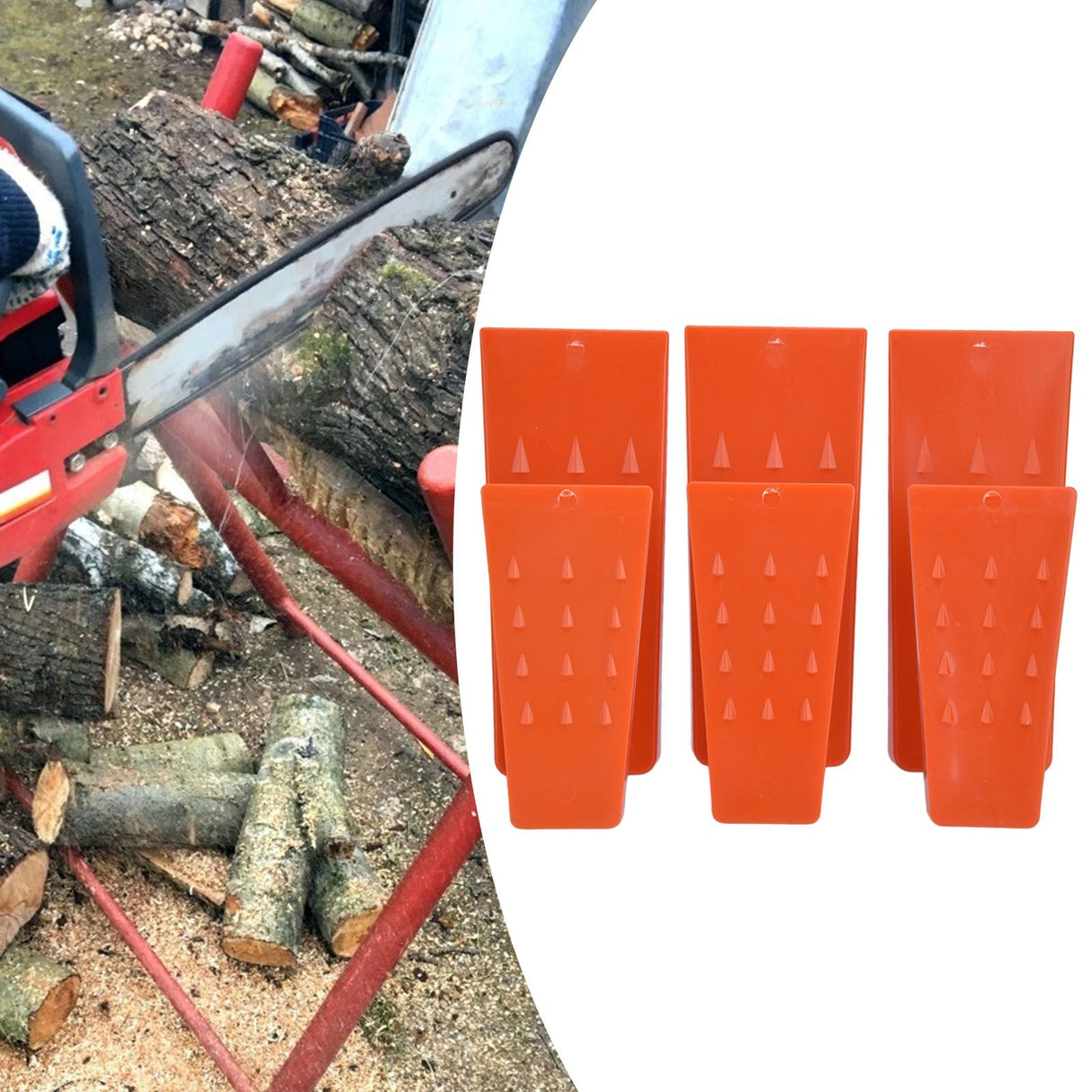 6pcs Chainsaw Wedges Increasing Friction Red Durable Plastic Tree Cutting Supplies for Woodworking