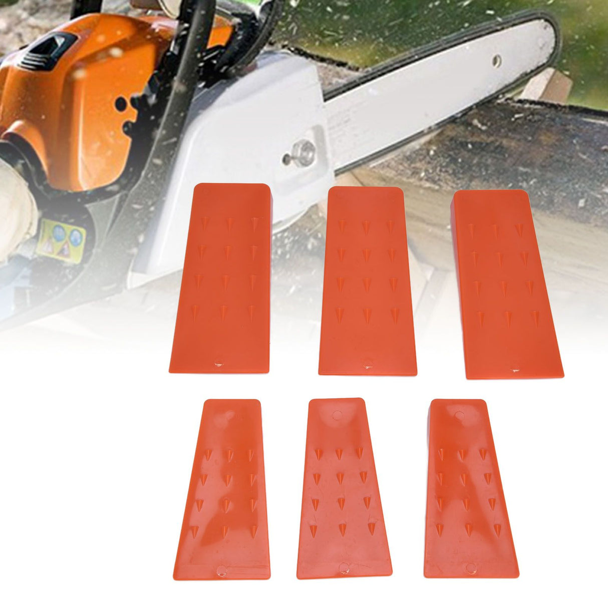 6pcs Chainsaw Wedges Increasing Friction Red Durable Plastic Tree Cutting Supplies for Woodworking