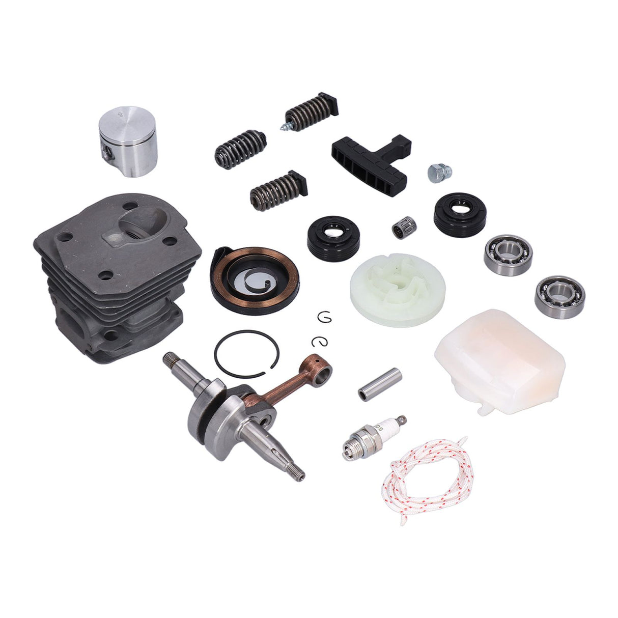 Cylinder Piston Assembly Oil Seal Crankshaft Spark Plug Kit 537253002 Replacement for Husqvarna 340 345 350 Chain Saw