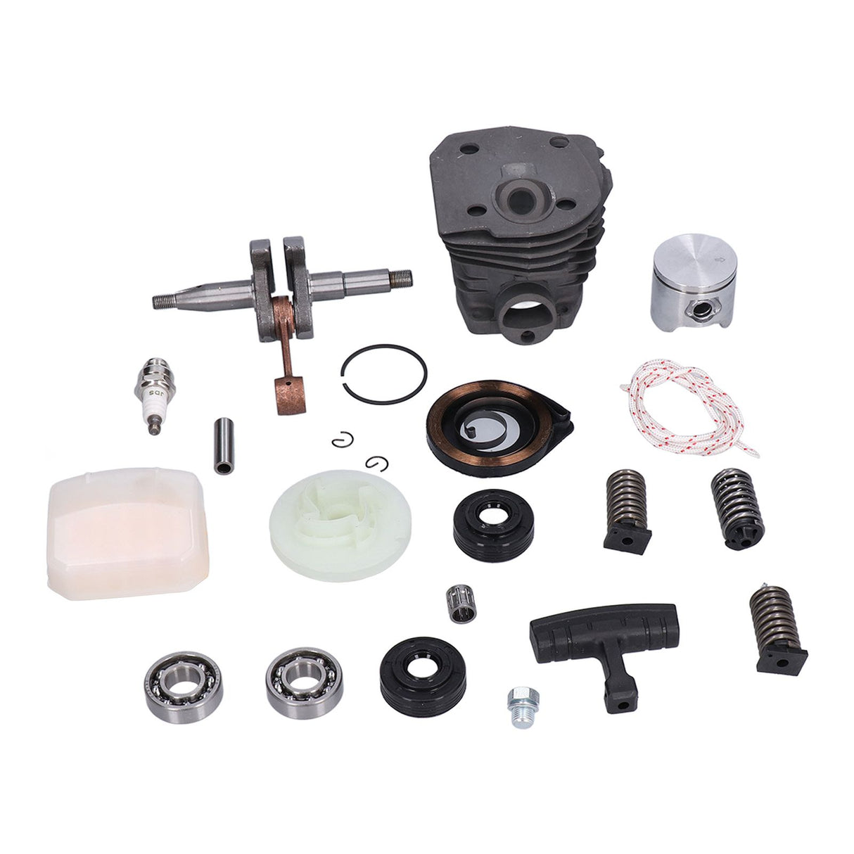 Cylinder Piston Assembly Oil Seal Crankshaft Spark Plug Kit 537253002 Replacement for Husqvarna 340 345 350 Chain Saw