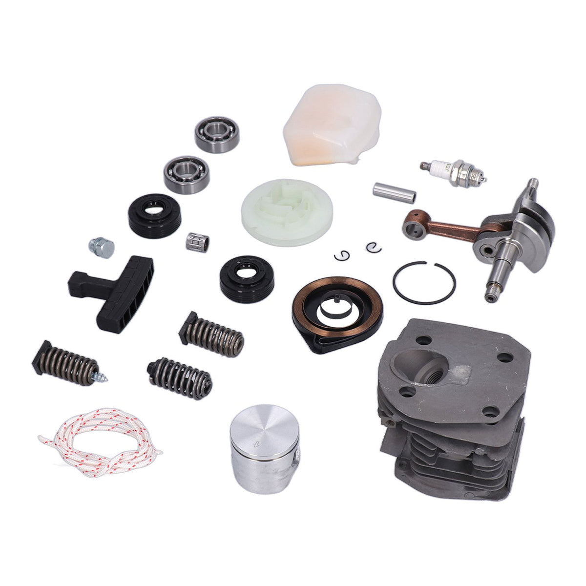 Cylinder Piston Assembly Oil Seal Crankshaft Spark Plug Kit 537253002 Replacement for Husqvarna 340 345 350 Chain Saw