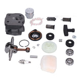 Cylinder Piston Assembly Oil Seal Crankshaft Spark Plug Kit 537253002 Replacement for Husqvarna 340 345 350 Chain Saw - Rear View