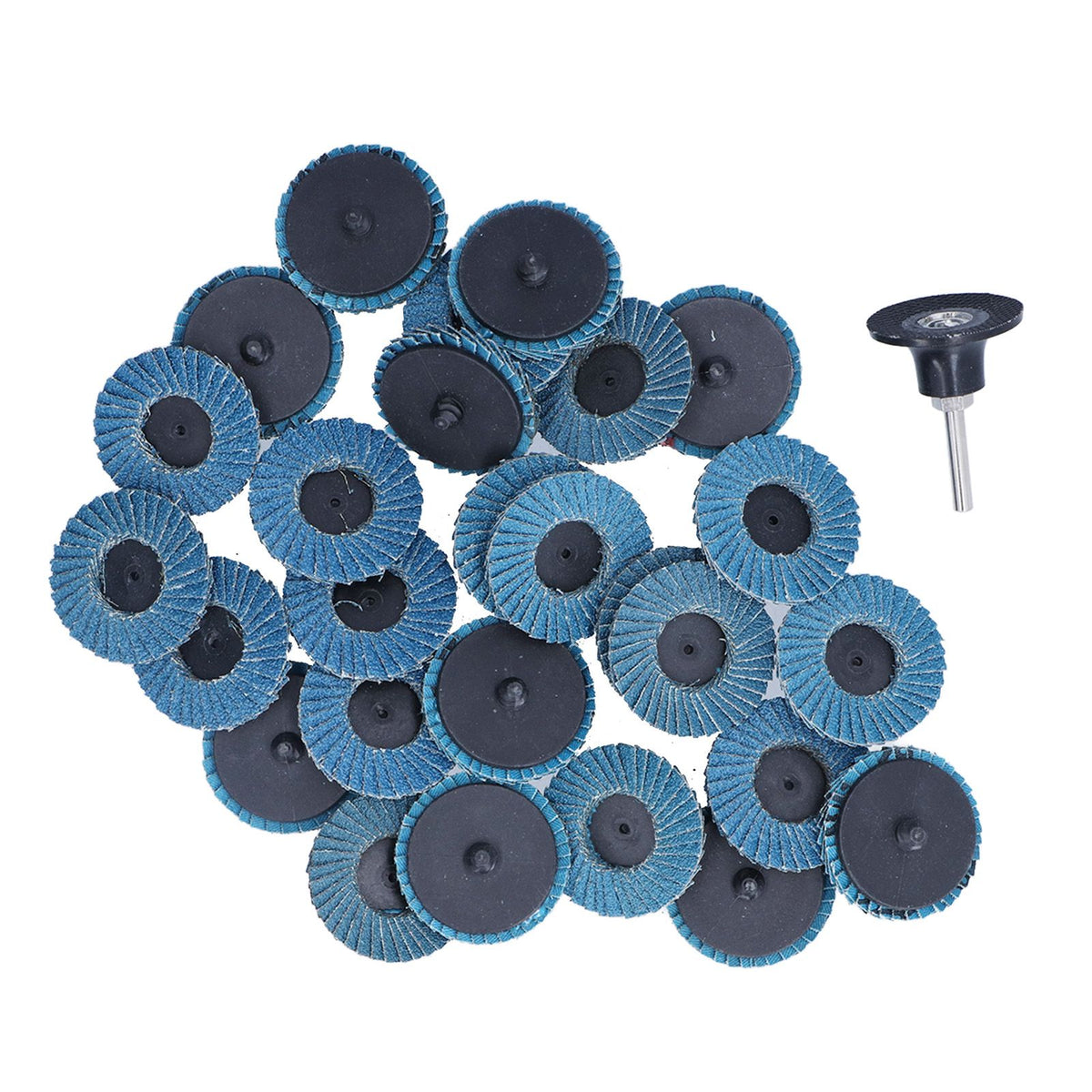 31PCS 2in/5cm Flat Flap Disc 40/60/80 Grits Blue Zirconia Alumina for Grinding Blending Sanding