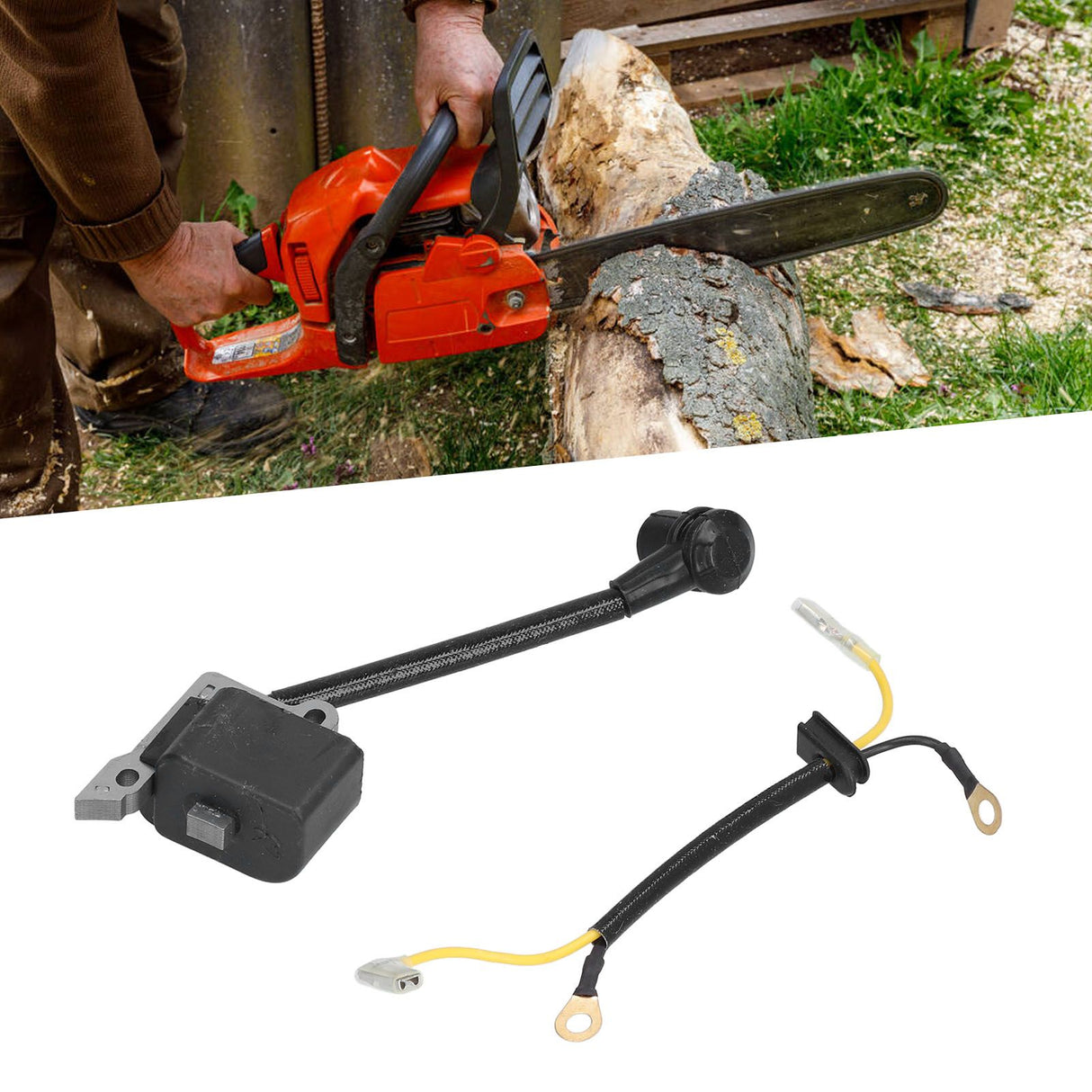 Ignition Coil Chainsaw Ignition Coil with Wire for JONSERED Chainsaw 30039143 545199901 545063901 530039239