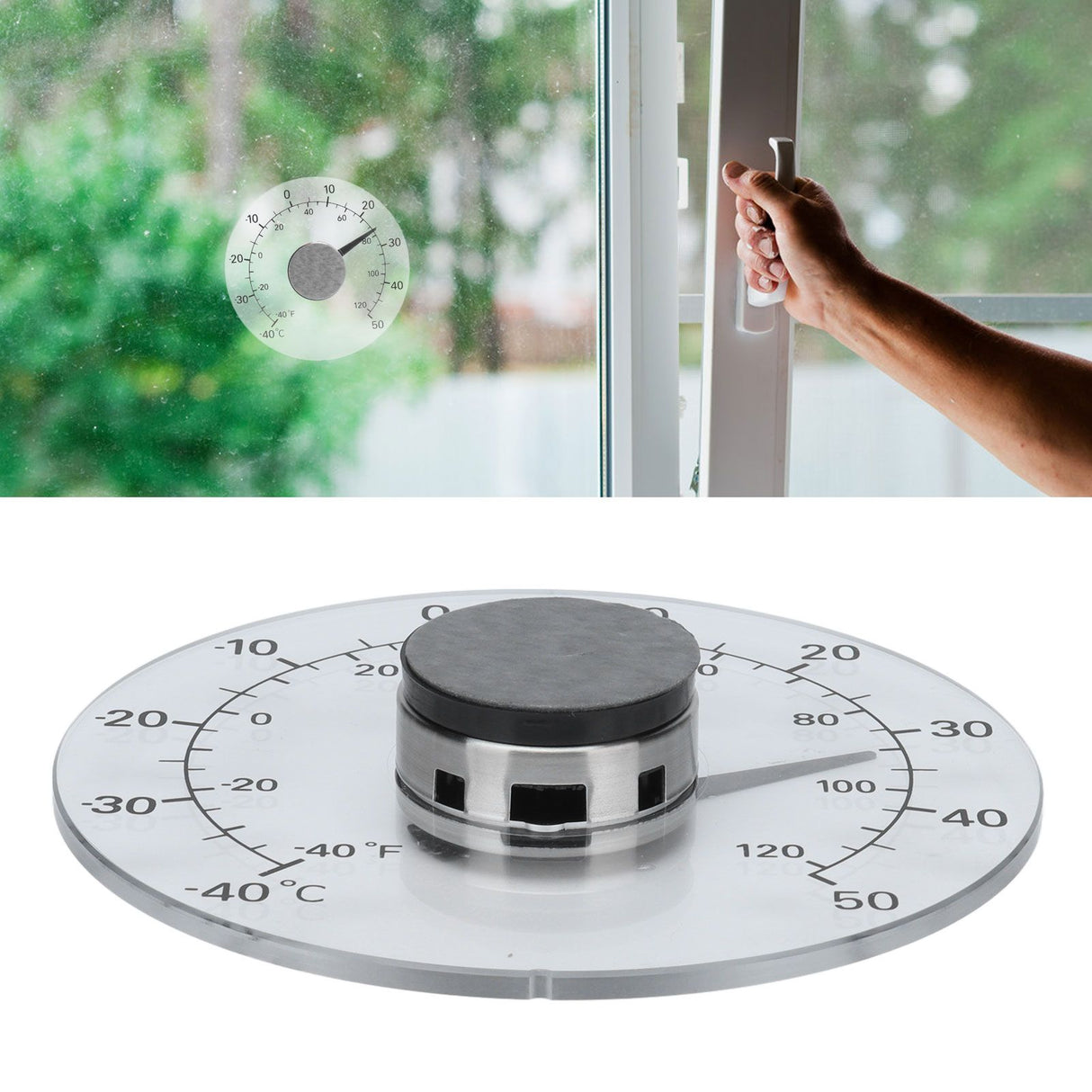 Outdoor Thermometer Adhesive Transparent Waterproof Door Window Temperature Meter for Farm Home