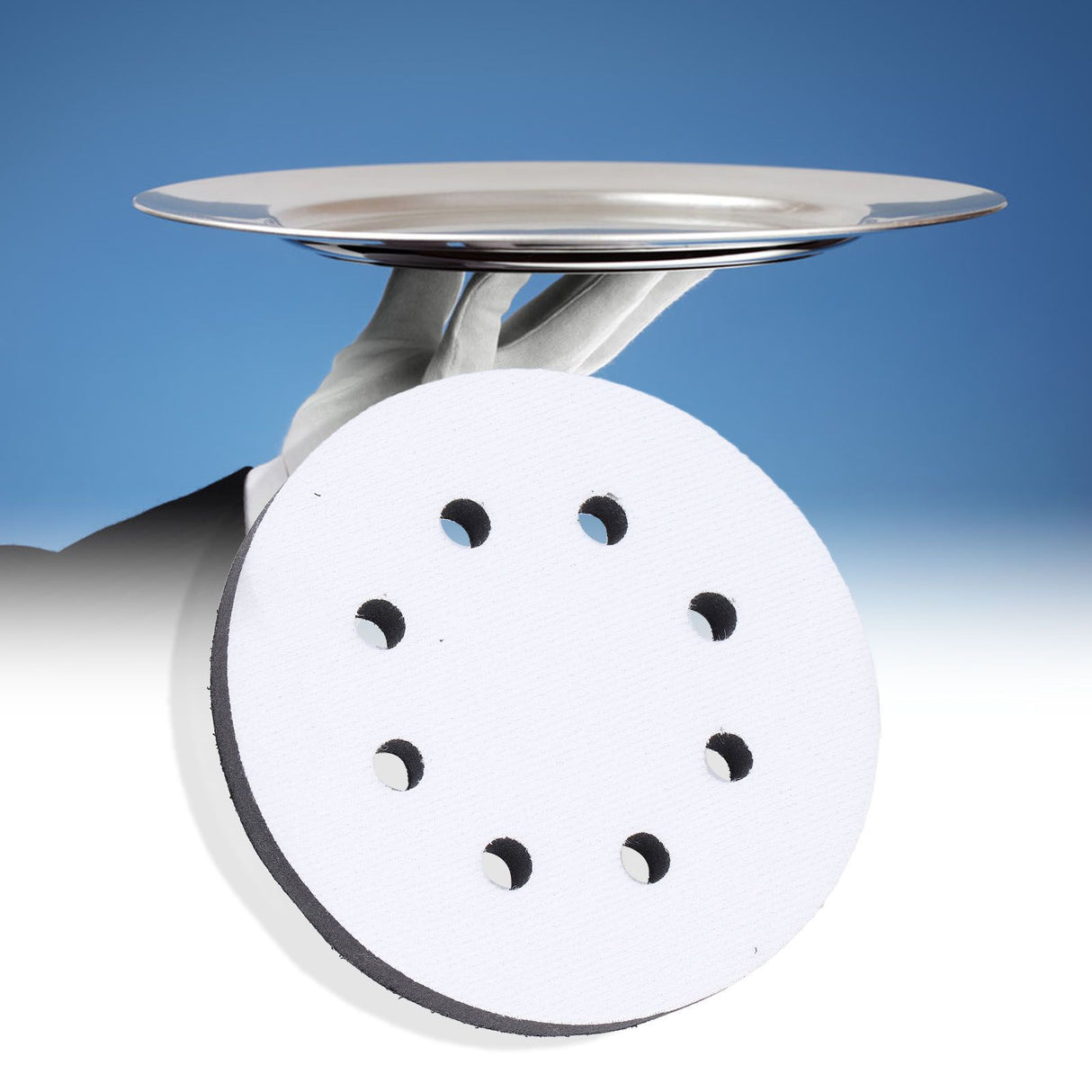5 Inch 8 Holes Hook and Loop Soft Sponge Cushion Density Interface Pads for for Sanding Machine Tray