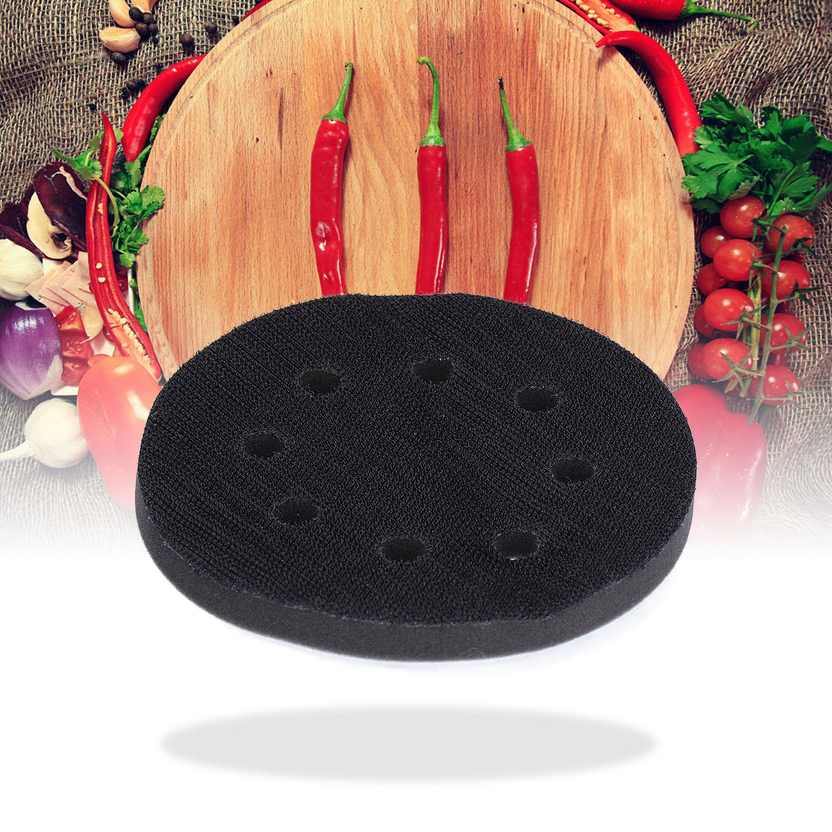 5 Inch 8 Holes Hook and Loop Soft Sponge Cushion Density Interface Pads for for Sanding Machine Tray