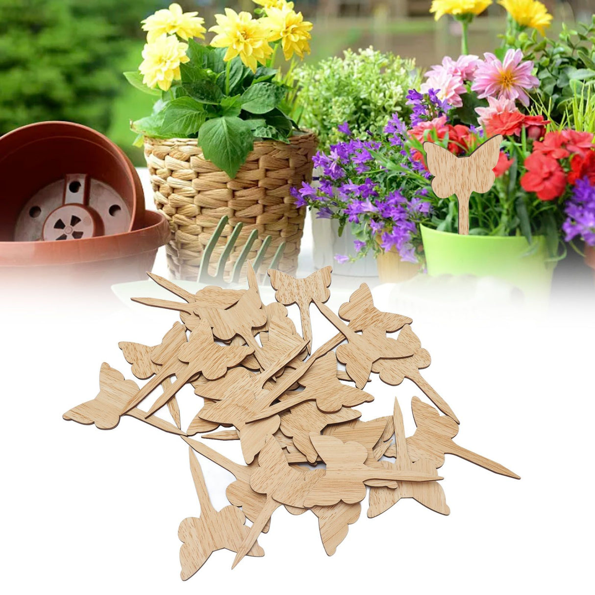 30PCS Plant Label Wood Plant Tag Eco Friendly Garden Flower Potted Plant Sign for Greenhouse
