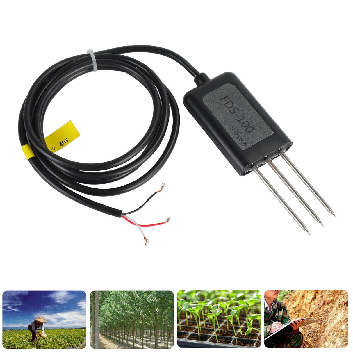 IP68 Soil Moisture Sensor Humidity Transducer for Garden Greenhouse Agriculture 0‑100% 2s ResponseOutput 0‑2V 7‑24V