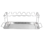 Chicken Wing Leg Rack Stainless Steel Foldable BBQ Rack Portable Grill Holder for Outdoor - Top-Down View