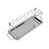 Chicken Wing Leg Rack Stainless Steel Foldable BBQ Rack Portable Grill Holder for Outdoor - Close-Up Angle