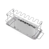 Chicken Wing Leg Rack Stainless Steel Foldable BBQ Rack Portable Grill Holder for Outdoor - Low Angle