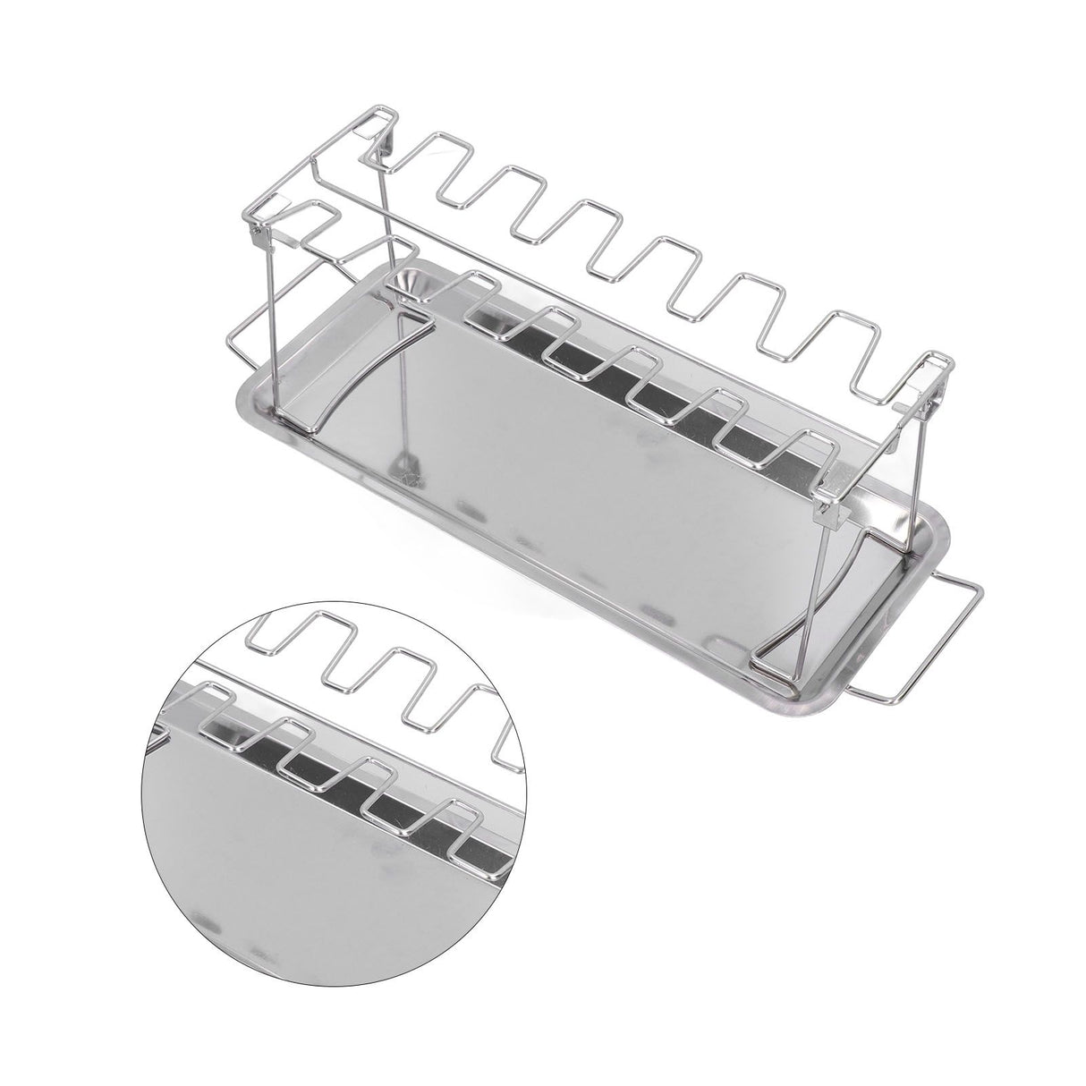 Chicken Wing Leg Rack Stainless Steel Foldable BBQ Rack Portable Grill Holder for Outdoor