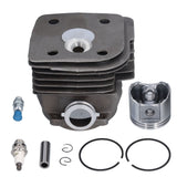 55MM Cylinder Piston Assembly with Spark Plug Pressure Reducing Valve for Husqvarna 385 390 for Jonsered 2186 2188Nikasil