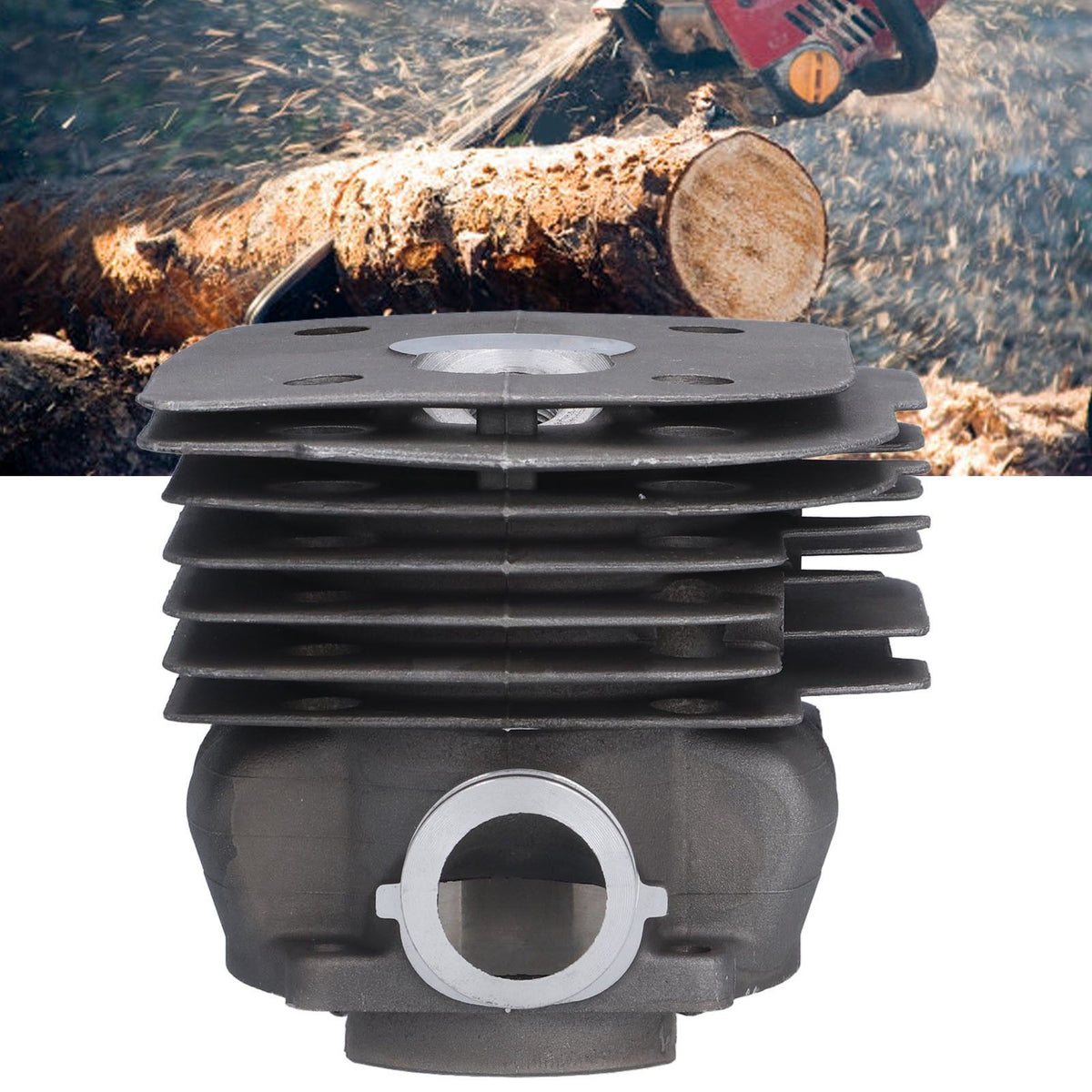 55MM Cylinder Piston Assembly with Spark Plug Pressure Reducing Valve for Husqvarna 385 390 for Jonsered 2186 2188Nikasil