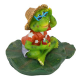 Floating Frog Statue Cute Resin Frog Sculpture Garden Ornament for Outdoor Pond Decoration