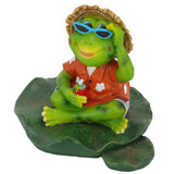 Floating Frog Statue Cute Resin Frog Sculpture Garden Ornament for Outdoor Pond Decoration - Rear View