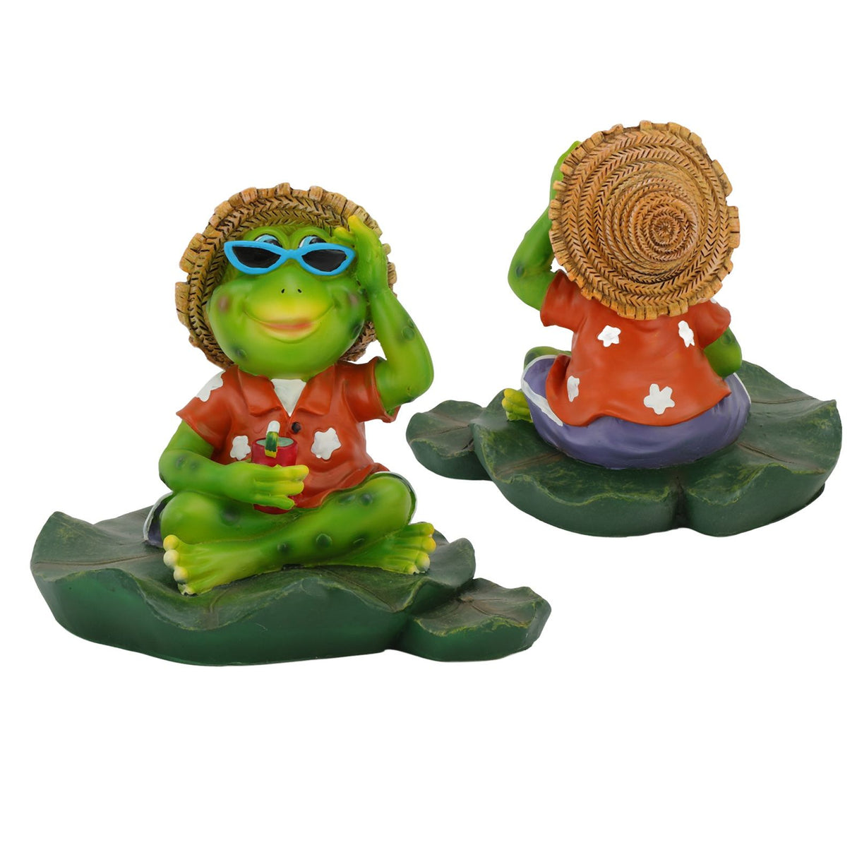 Floating Frog Statue Cute Resin Frog Sculpture Garden Ornament for Outdoor Pond Decoration