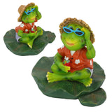 Floating Frog Statue Cute Resin Frog Sculpture Garden Ornament for Outdoor Pond Decoration - Extra Image