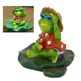 Floating Frog Statue Cute Resin Frog Sculpture Garden Ornament for Outdoor Pond Decoration - Extra Image
