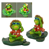 Floating Frog Statue Cute Resin Frog Sculpture Garden Ornament for Outdoor Pond Decoration - Extra Image