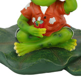 Floating Frog Statue Cute Resin Frog Sculpture Garden Ornament for Outdoor Pond Decoration - Extra Image