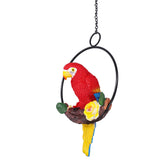 Macaw Garden Pendant Synthetic Resin Hanging Ring Parrots Sculpture for Pathway Yard Patio Lawn - Front View