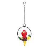 Macaw Garden Pendant Synthetic Resin Hanging Ring Parrots Sculpture for Pathway Yard Patio Lawn