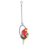 Macaw Garden Pendant Synthetic Resin Hanging Ring Parrots Sculpture for Pathway Yard Patio Lawn - 45-Degree Angle