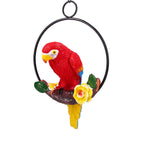 Macaw Garden Pendant Synthetic Resin Hanging Ring Parrots Sculpture for Pathway Yard Patio Lawn - Close-Up Angle