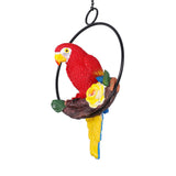 Macaw Garden Pendant Synthetic Resin Hanging Ring Parrots Sculpture for Pathway Yard Patio Lawn