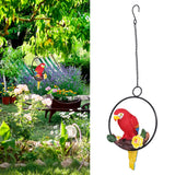 Macaw Garden Pendant Synthetic Resin Hanging Ring Parrots Sculpture for Pathway Yard Patio Lawn - Extra Image